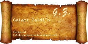 Galacz Zalán névjegykártya